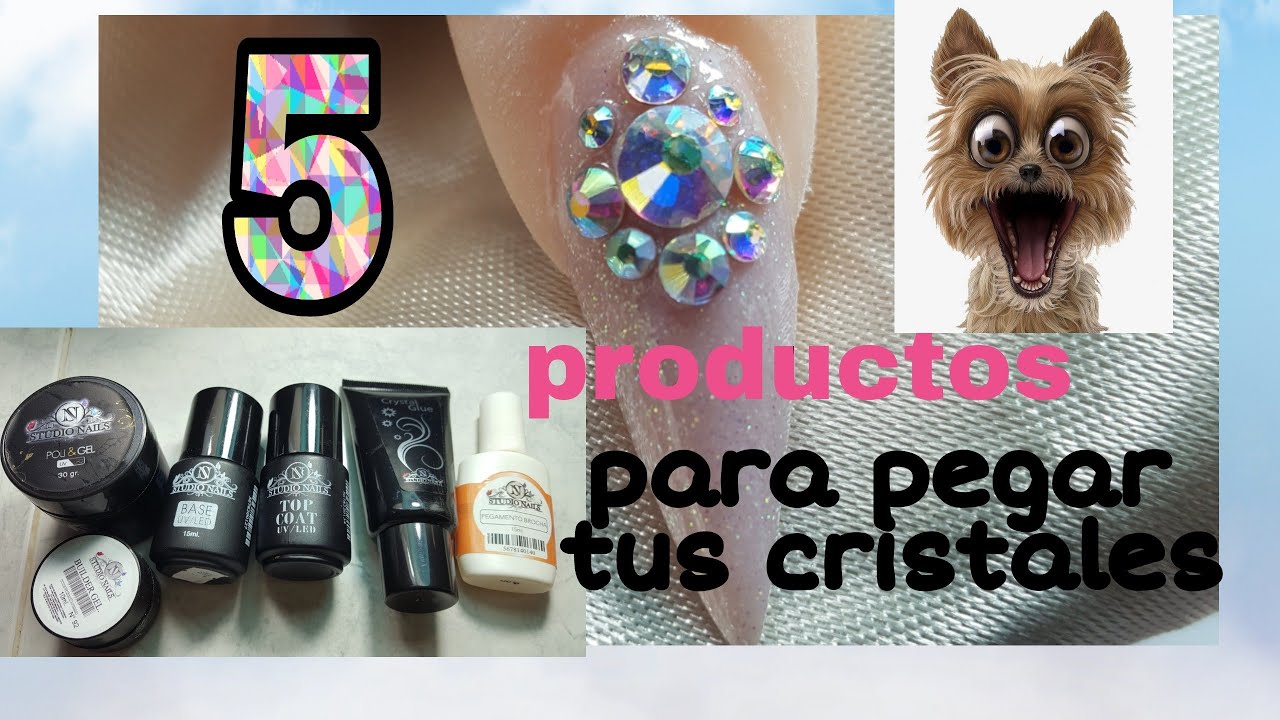 Como pegar cristales en uñas /5 opciones diferentes