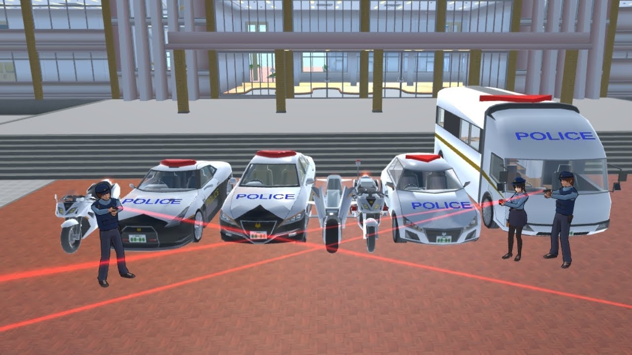 Collect all Police bikes and Cars🚓🚔🚳🚲 at School 🏫🎒 Sakura School Simulator 