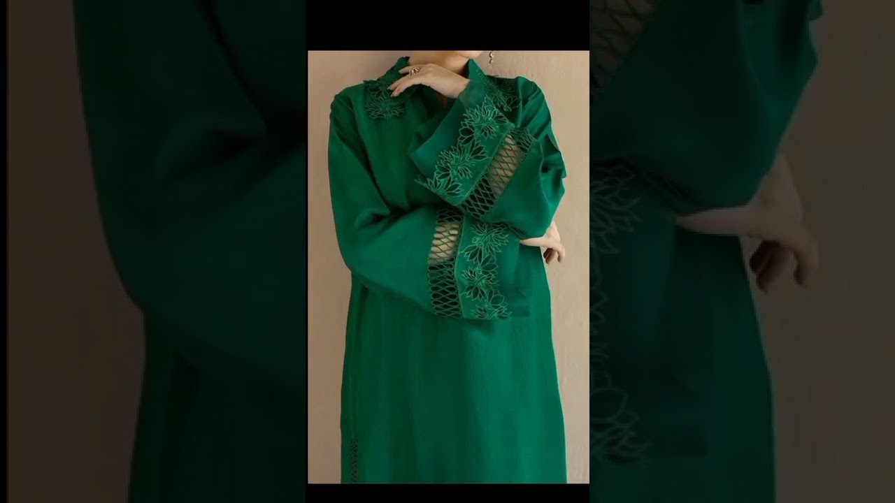 Plain dress design green colors. Work on plain dress.