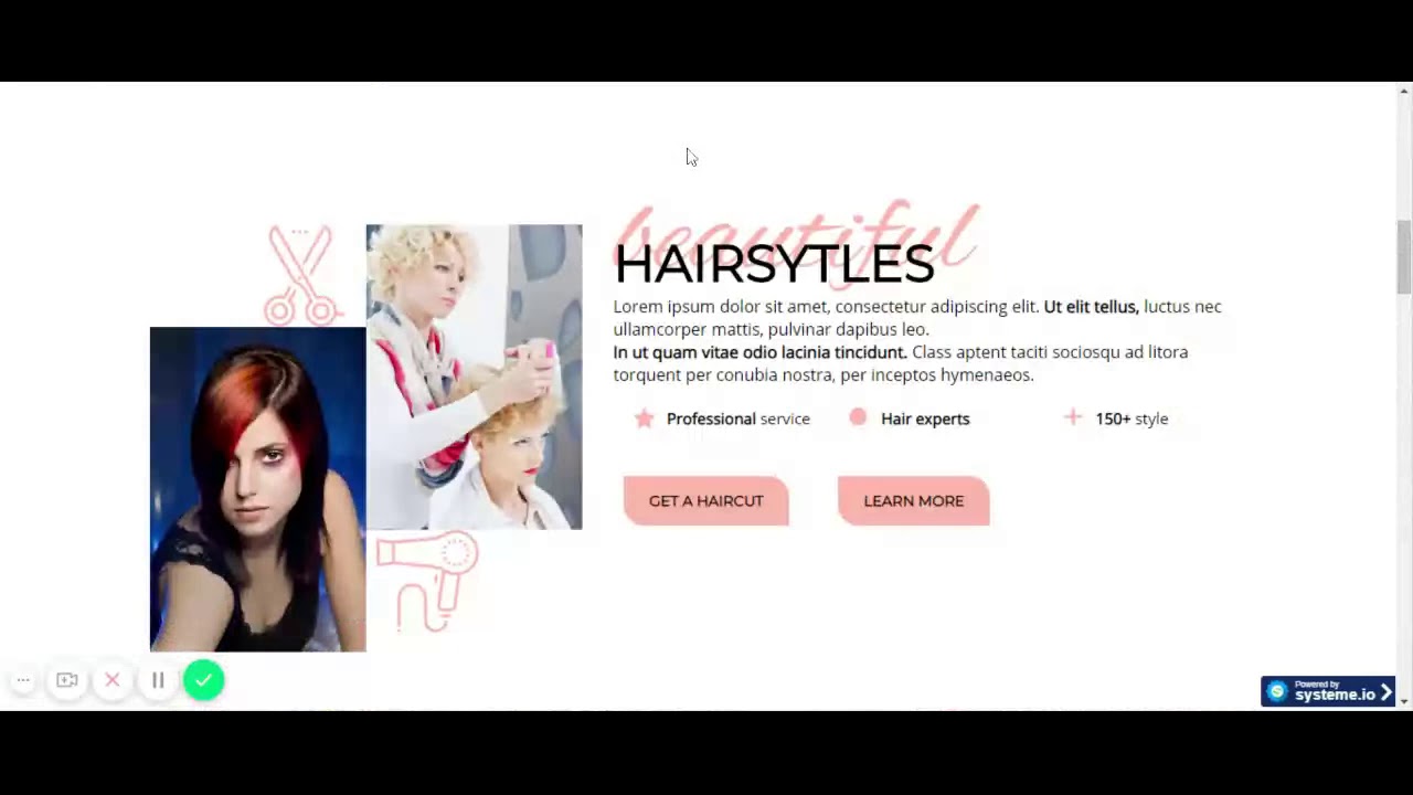 Systeme Hair Salon Website Template Demo