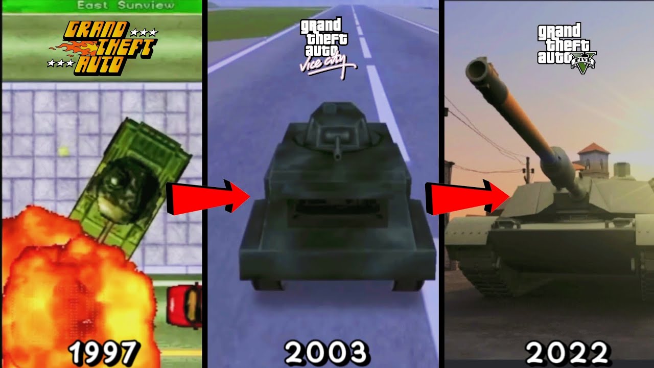 GTA : EVOLUTION OF TANKS IN GTA GAMES!!  (GTA 1 - GTA V)!