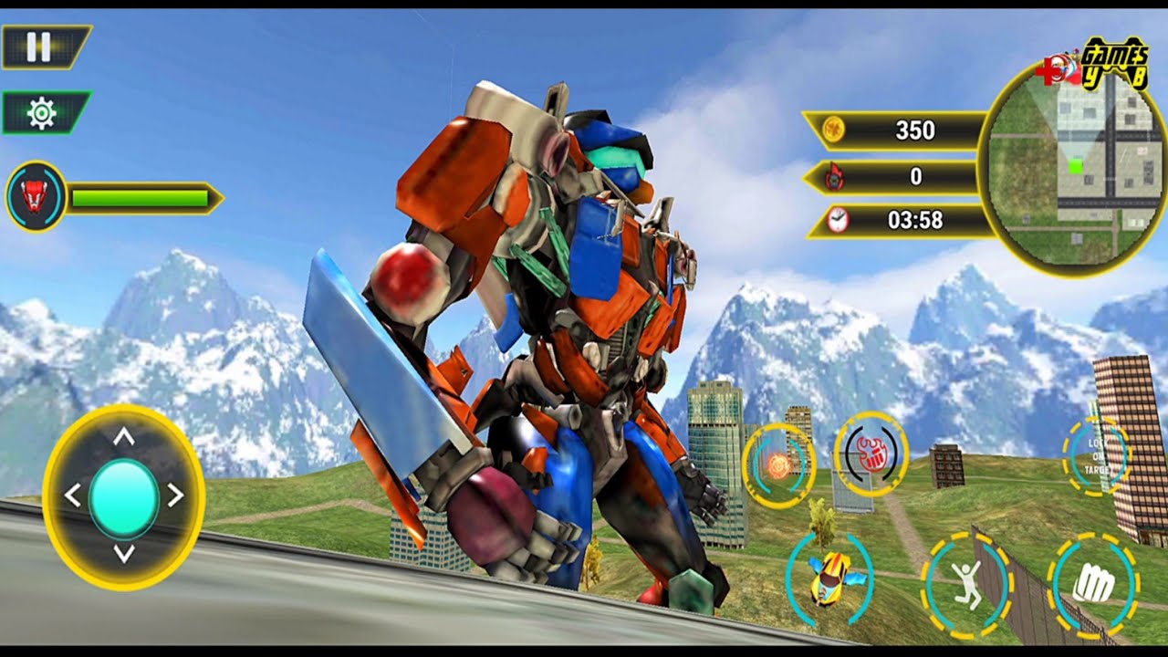 Flying Car Robot Transform Save The City 2020 #Part3 (New Robot Hero) - Android Gameplay 1080p60