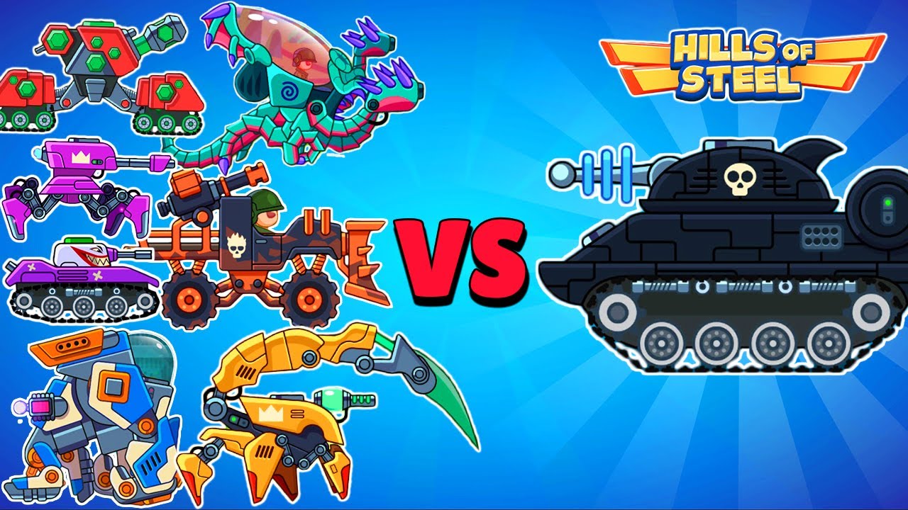 BOSS LASERJAW VS ALL 17 TANKS in Hills of Steel. Games Tanks