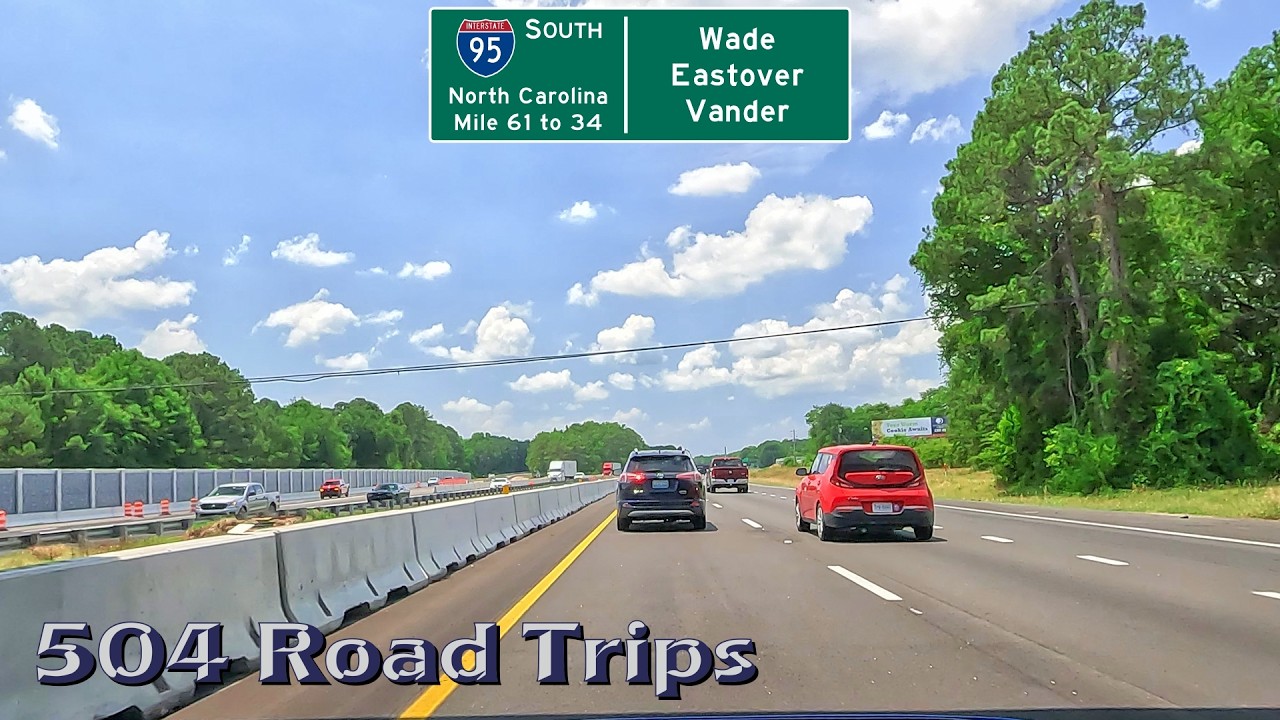 ⁴ᴷ Road Trip #1099 - I-95 S - North Carolina Mile 61-34 | Wade / Eastover / Vander - (Fayetteville)