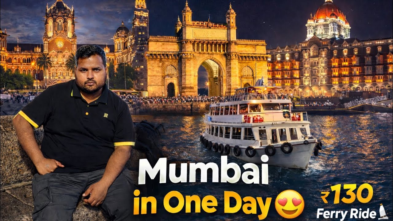 CSMT to Gateway of India 🌆 | Lohar Chawl, Ferry Ride ⛴️, Night Show | Mumbai Travel Vlog