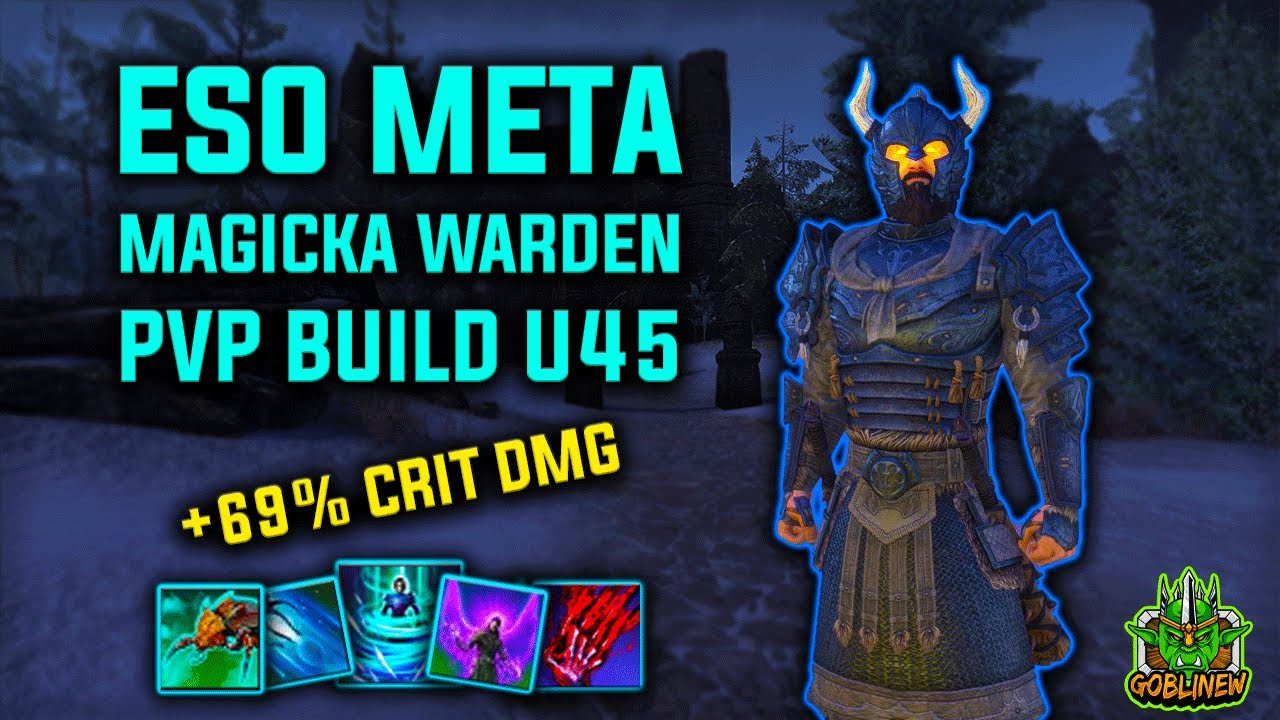 ESO META MAGICKA WARDEN PVP BUILD U45 l +69% Crit DMG l 1vX, 2vX, 3vX