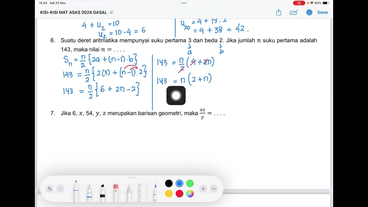 SOAL-SOAL PERSIAPAN ASAS 2024 (BARISAN DAN DERET)❗️MATEMATIKA KELAS X ‼️part.2