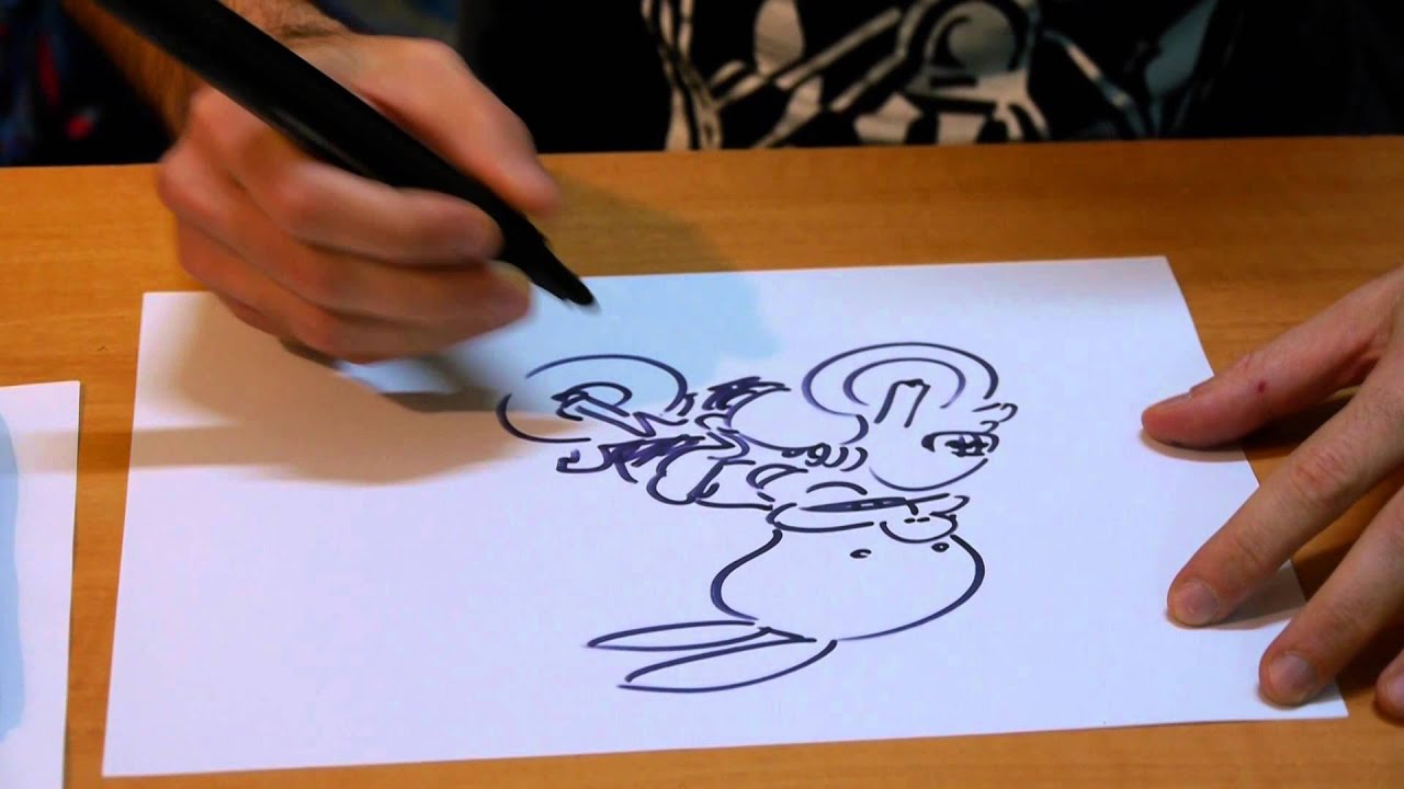 Leonardo Ortolani disegna Rat-Man motociclista - Lucca 2012