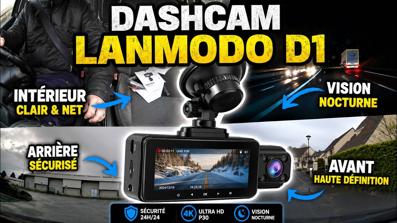 Installation et test de la Dashcam Lanmodo D1