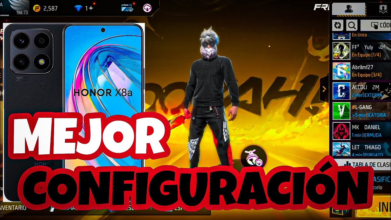 Configuración Definitiva de Free Fire para Honor X8a // KIRITO RHLM //