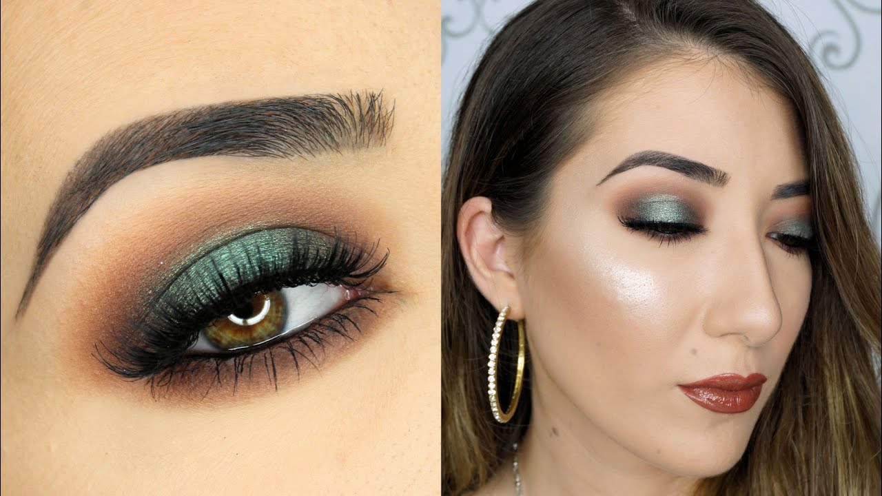 Brown and Green Halo Smokey Eye Makeup Tutorial