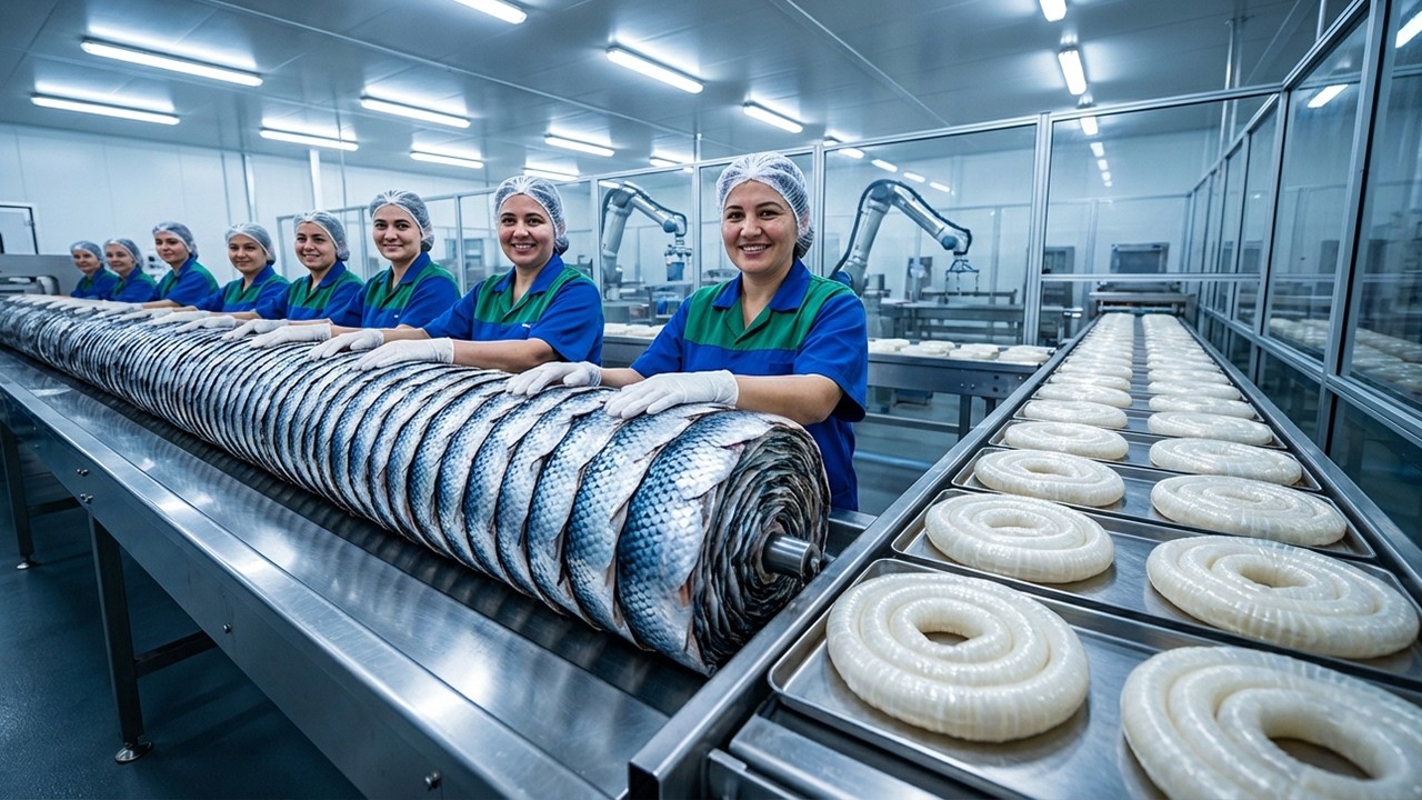 Engineering Marvel: Inside Fish Scale to Collagen Casing Factory & Production Process