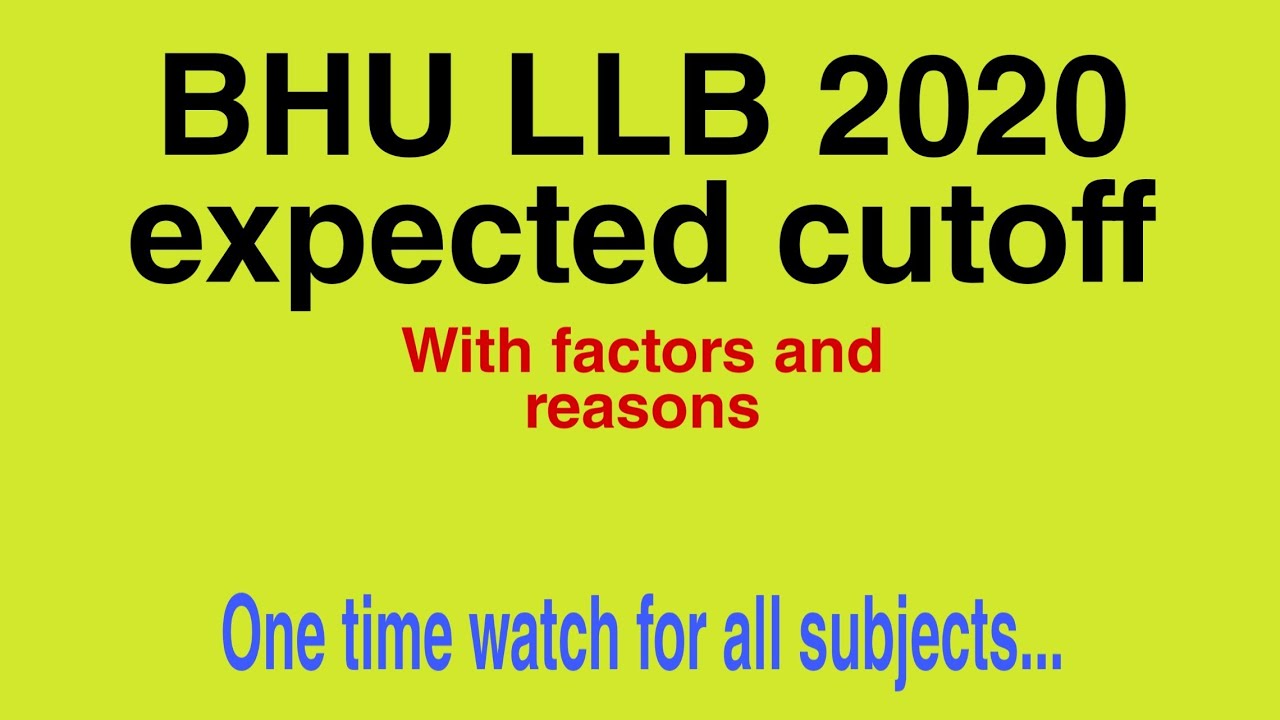 BHU LLB 2020 Expected cutoff