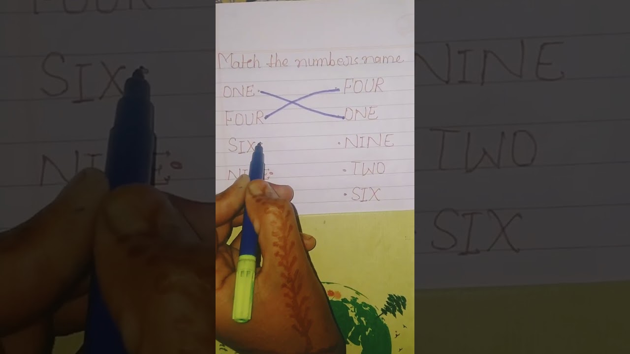 Match the numbers name#math#nursery#worksheet #shorts