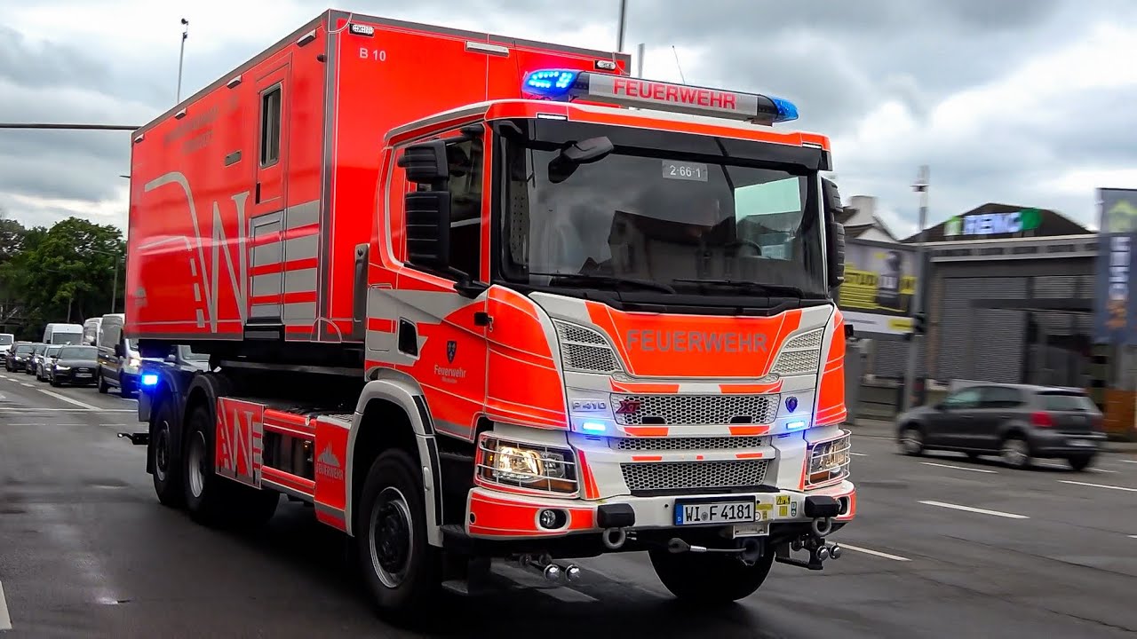 [GASAUSTRITT bei ALDI] - Einsatzfahrten Berufs- & Freiwillige Feuerwehr WIESBADEN!