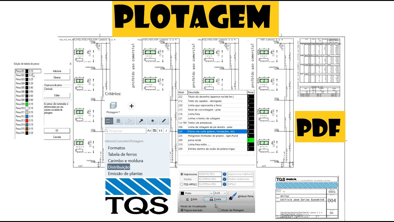 TQS: PLOTAGEM, CONFIGURAÇÃO E GERAÇÃO DOS PDFs