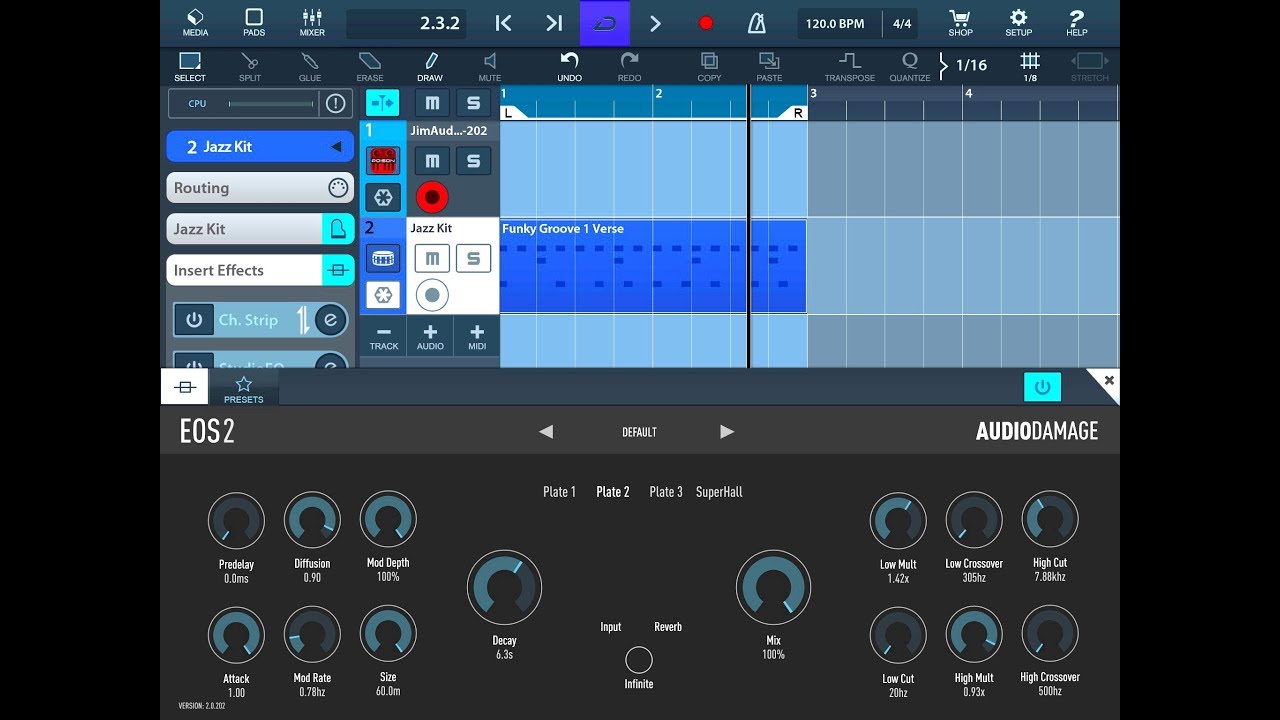 Eos 2 Studio Quality Reverb By Audio Damage Demo for the iPad