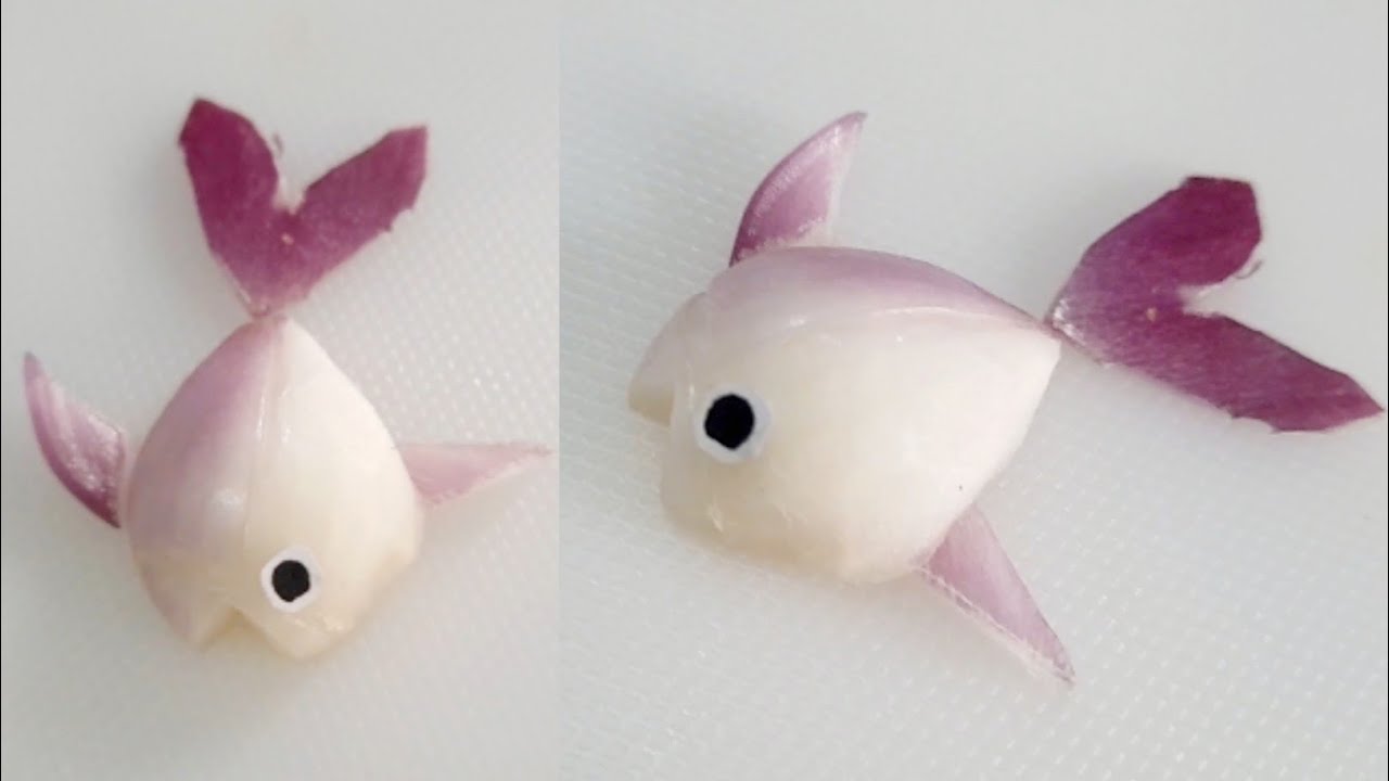 Beautiful Onion Fish Carving Art | Onion Carving | Vegetable Carving Fish 🐟