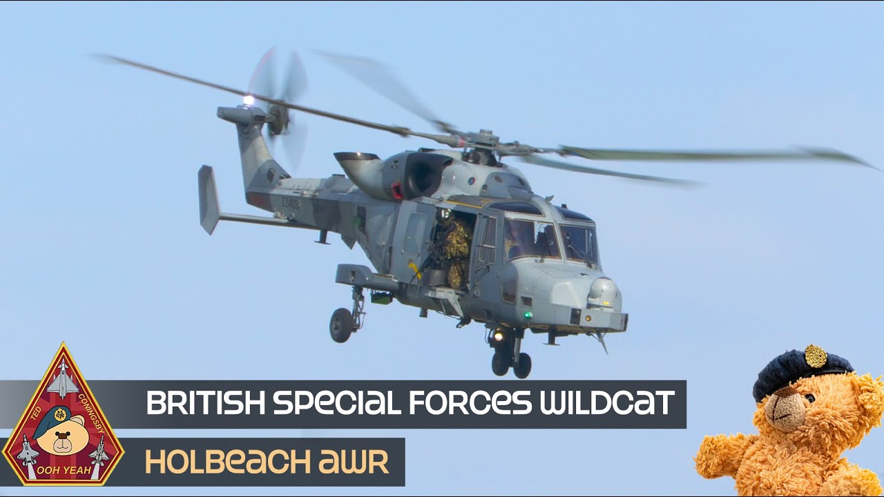 ARMY AIR CORPS SPECIAL FORCES WILDCAT FIRING LIVE ROUNDS AT RAF HOLBEACH AIR WEAPONS RANGE