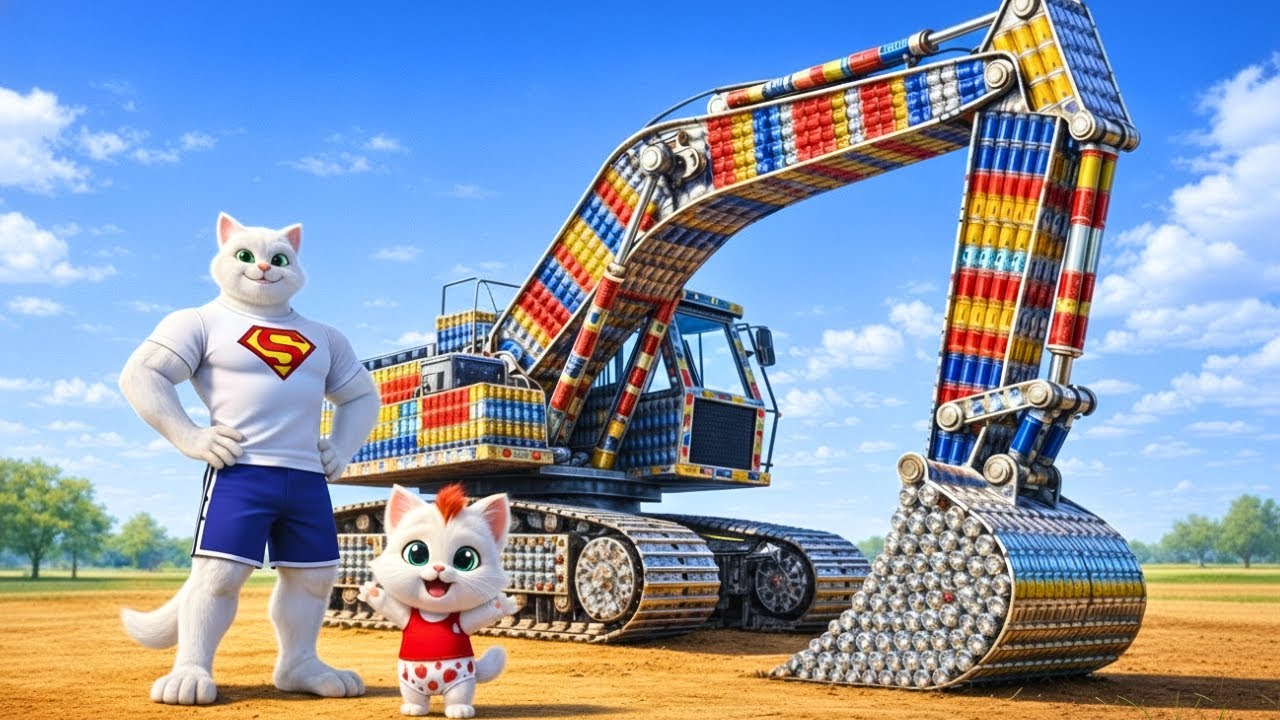They Mocked a Kitten’s Tin Can Excavator… Until Papa Cat Did THIS | Cat Story