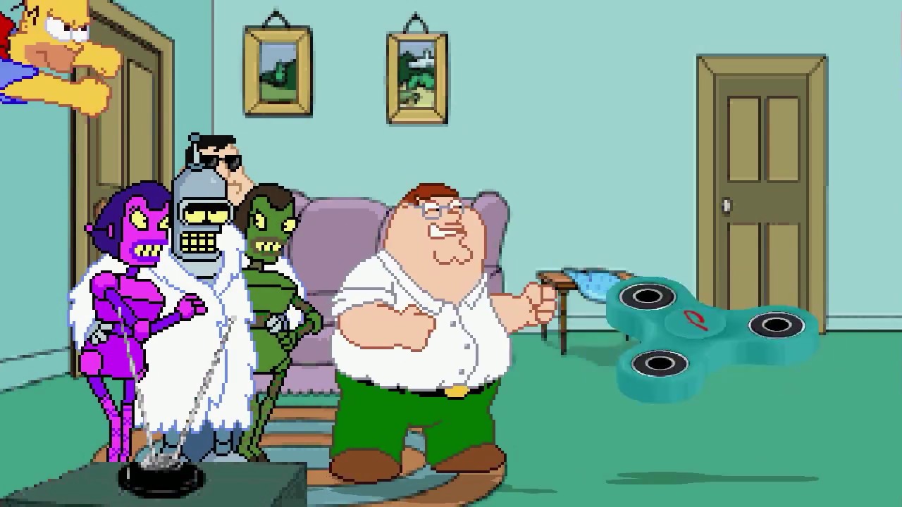 AN Mugen Request #1569: Homer, Peter, Bender, Stan VS Fidget Spinner