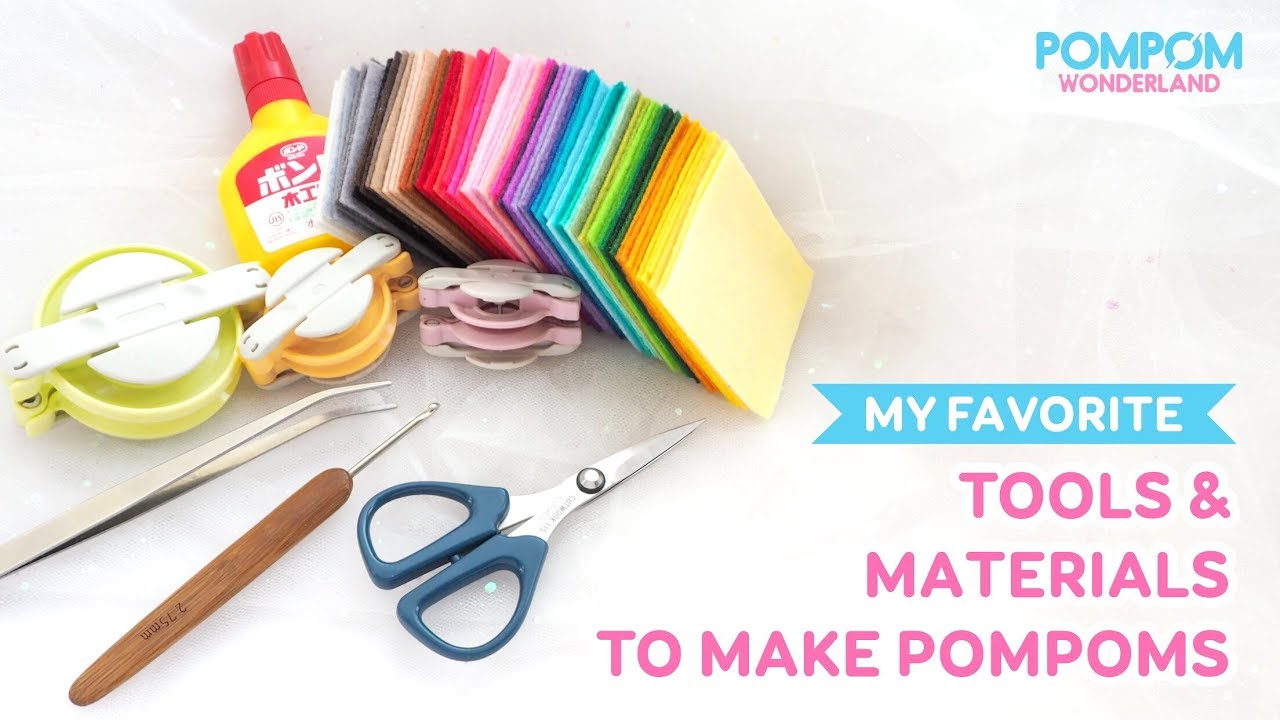 DIY Tutorial - My Favorite Tools & Materials to Make Pompoms - Dụng cụ mình yêu thích để làm pompom