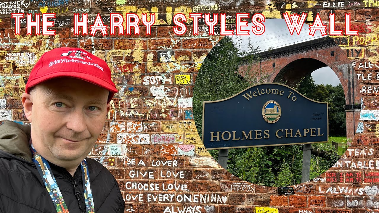 Harry Styles Wall in Holmes chapel walking and exploring