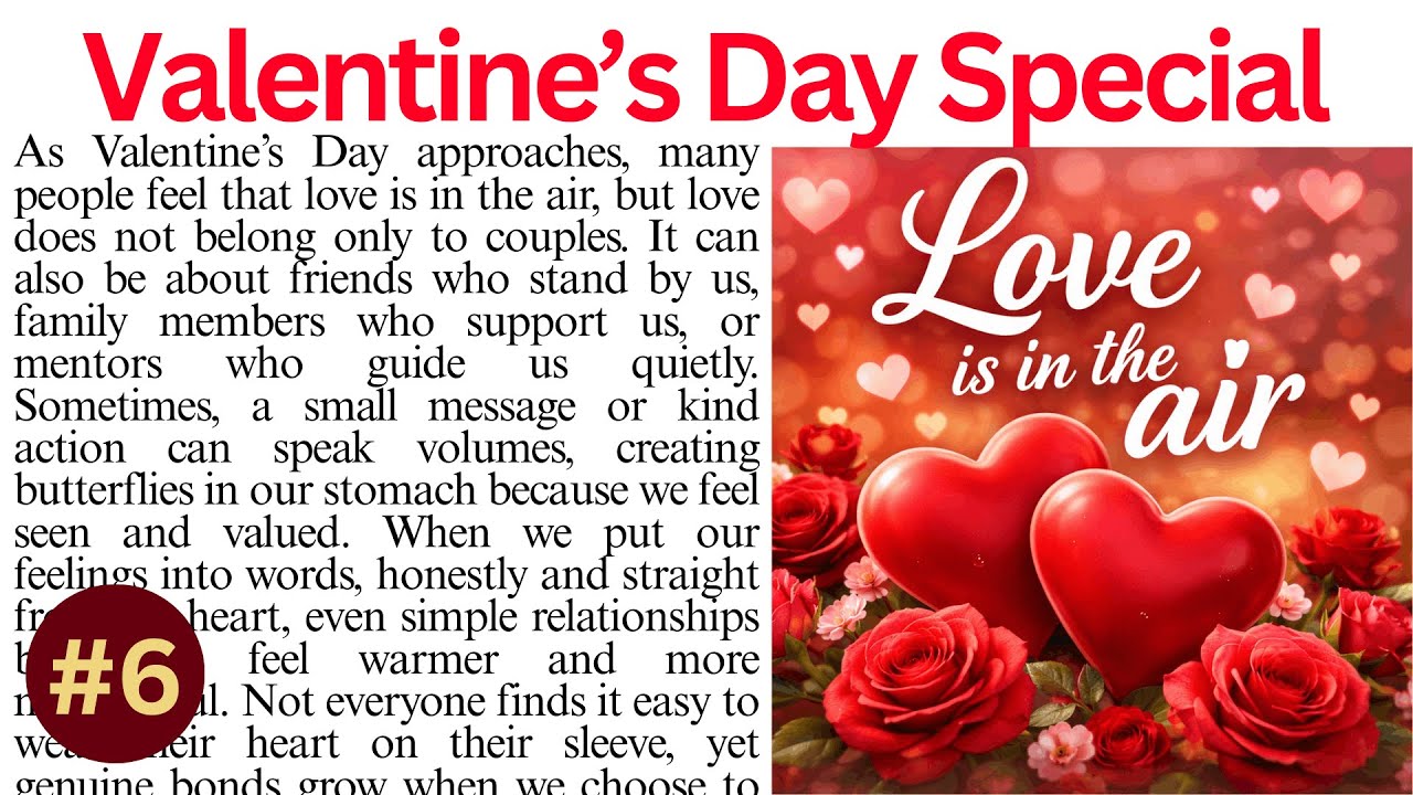 Valentine’s Day Special | Reading Passage with Idioms & Phrases | Reading Comprehension Passage