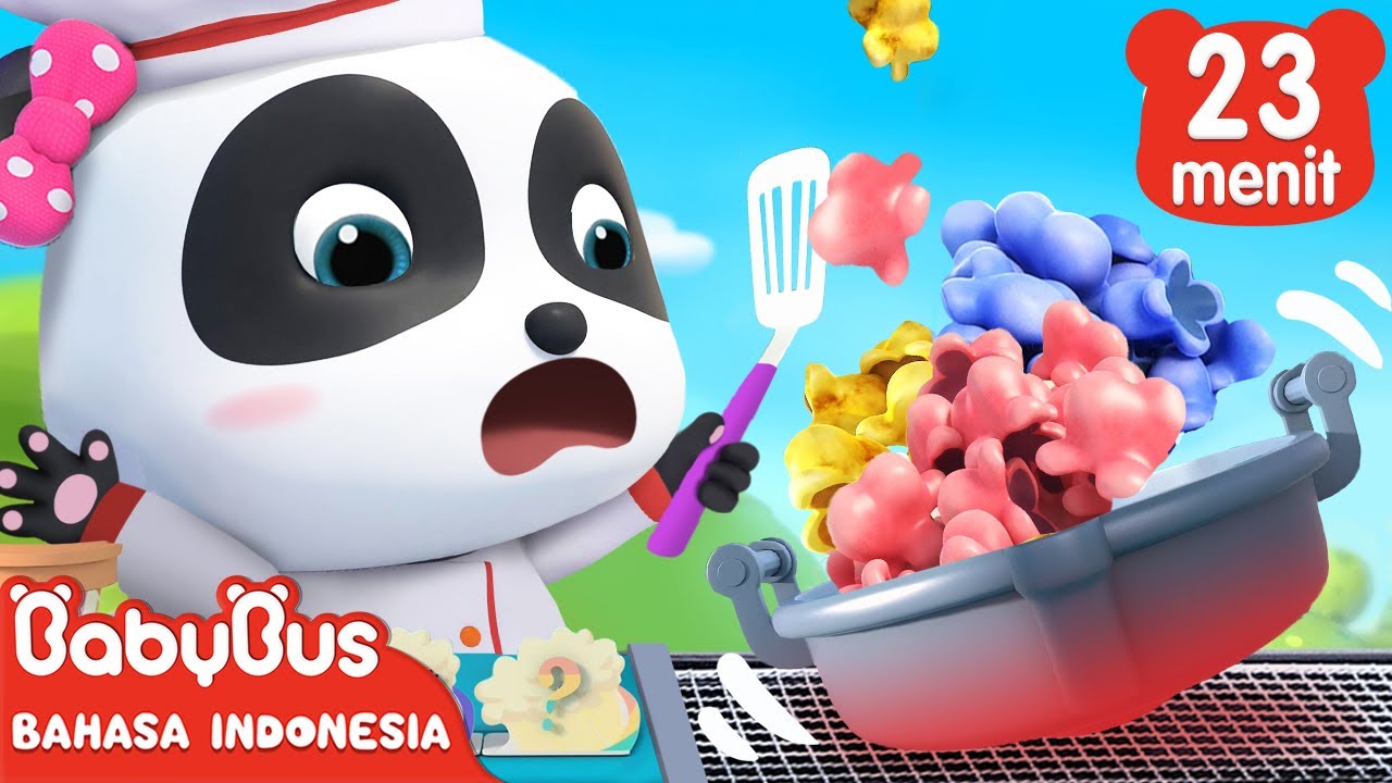 Popcorn yang Warna-warni | Popcorn Pelangi | Lagu Makanan | Lagu Anak | BabyBus Bahasa Indonesia