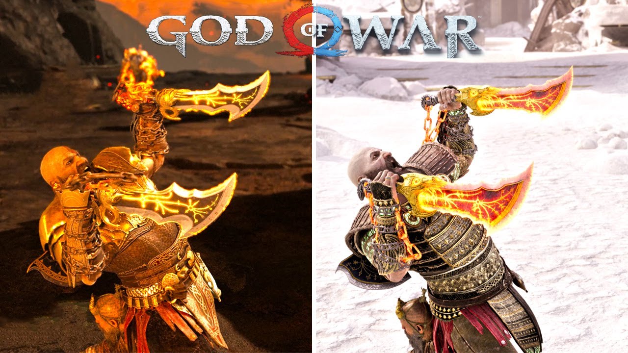 God of War Vs God of War Ragnarok - Blades of Chaos Attacks