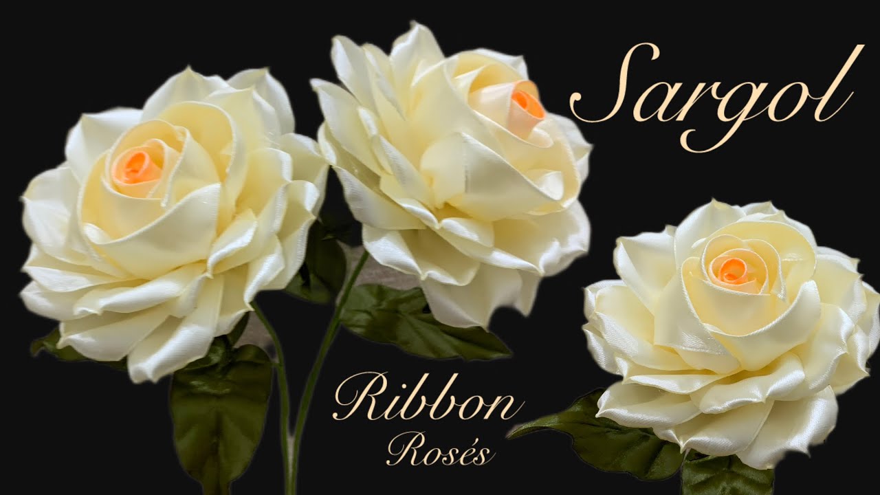 Flowers/Satin Ribbon Rose/DIY/How to make ribbon roses/Easy training