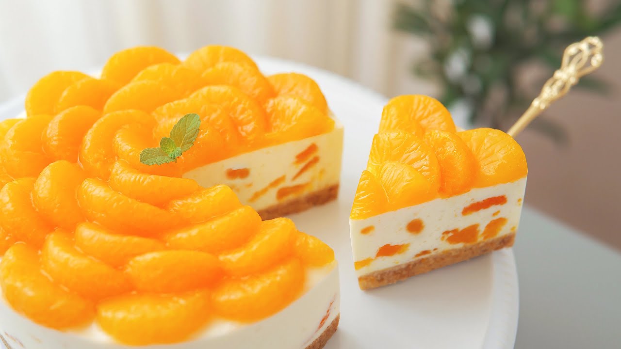 Mandarin Oranges Yogurt Cake ✿ Easy and refreshing no-bake Cake