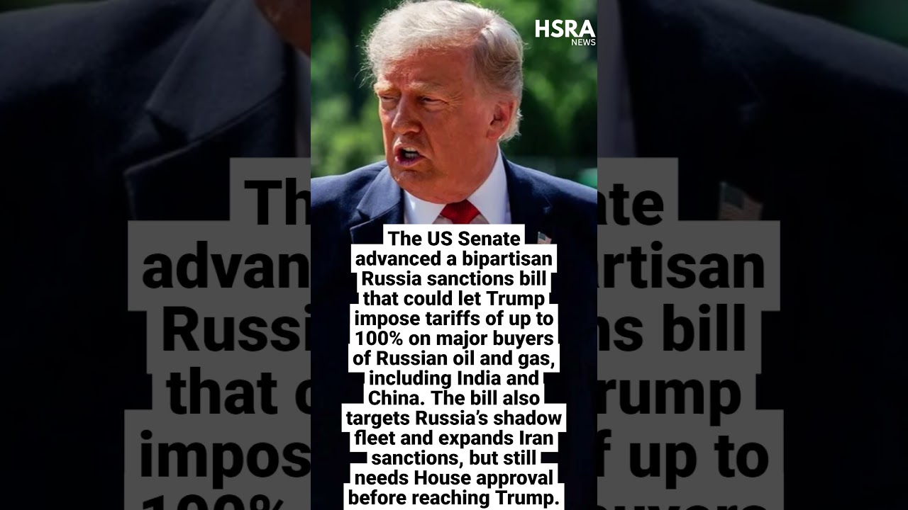 US Senate Advances Russia Sanctions Bill: Trump Could Hit India & China With 100% Tariffs #shorts
