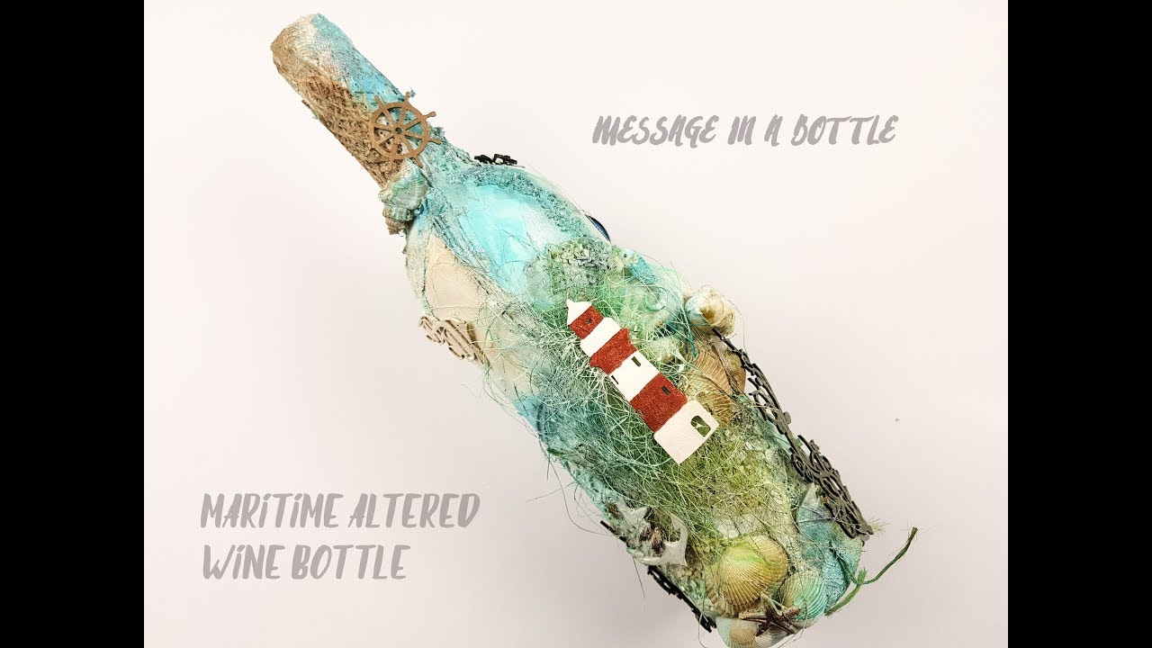 Message in a Bottle - Maritime altered wine bottle / #Maritimes