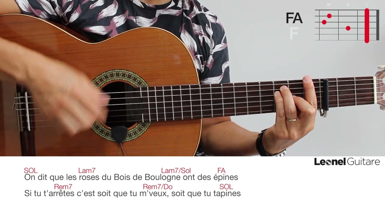 Slimane - Les Roses du Bois de Boulogne - Accords guitare + paroles
