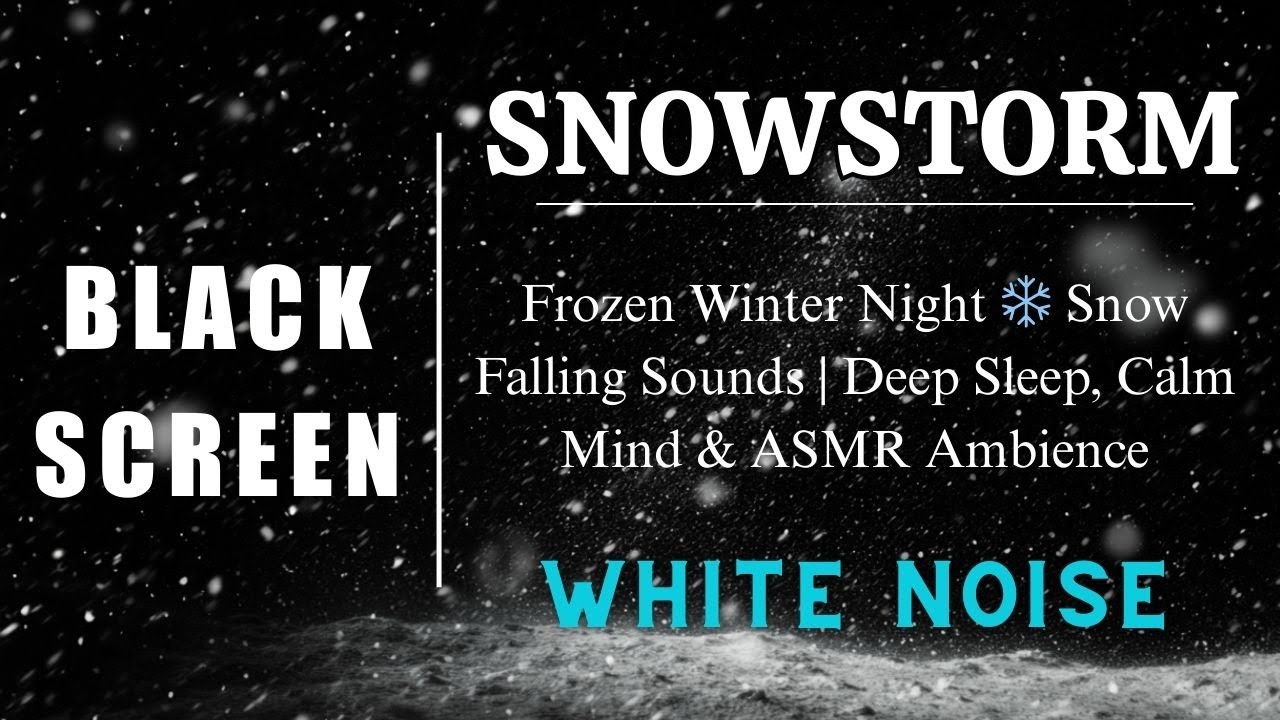 Frozen Winter Night ❄️ Snow Falling Sounds | Deep Sleep, Calm Mind & ASMR Ambience