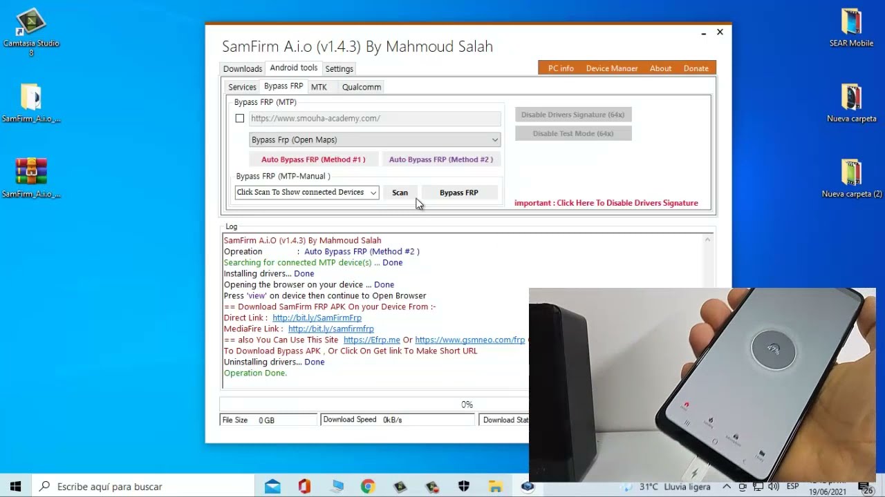 Unlock your Google account on all 2021 Samsung phones. FRP A10S, A30, A11, A12, A02S&hellip; Samfirm V 1...