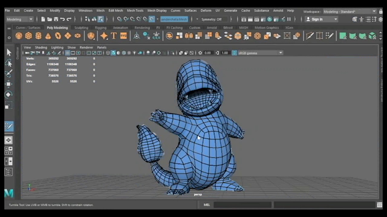 Proceso de retopología en MAYA