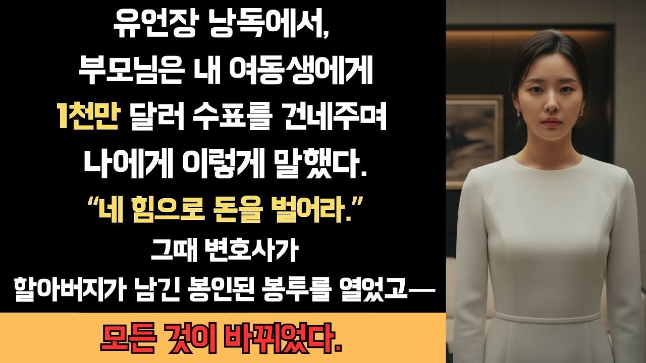 유언장 낭독에서, 부모님은 언니에게 1,000만 달러를 주고 나에게는 “스스로 벌어라”고 말했다. 그 다음…