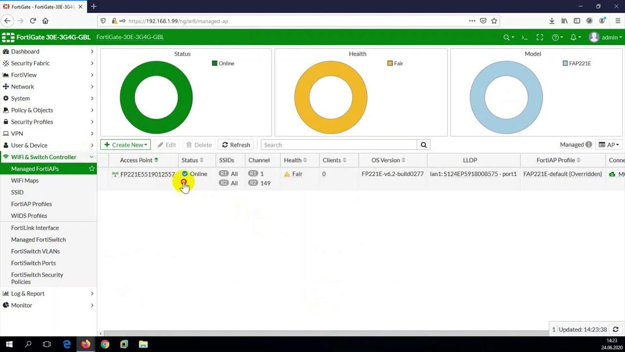 Создание WiFi SSID в режиме моста на FortiGate
