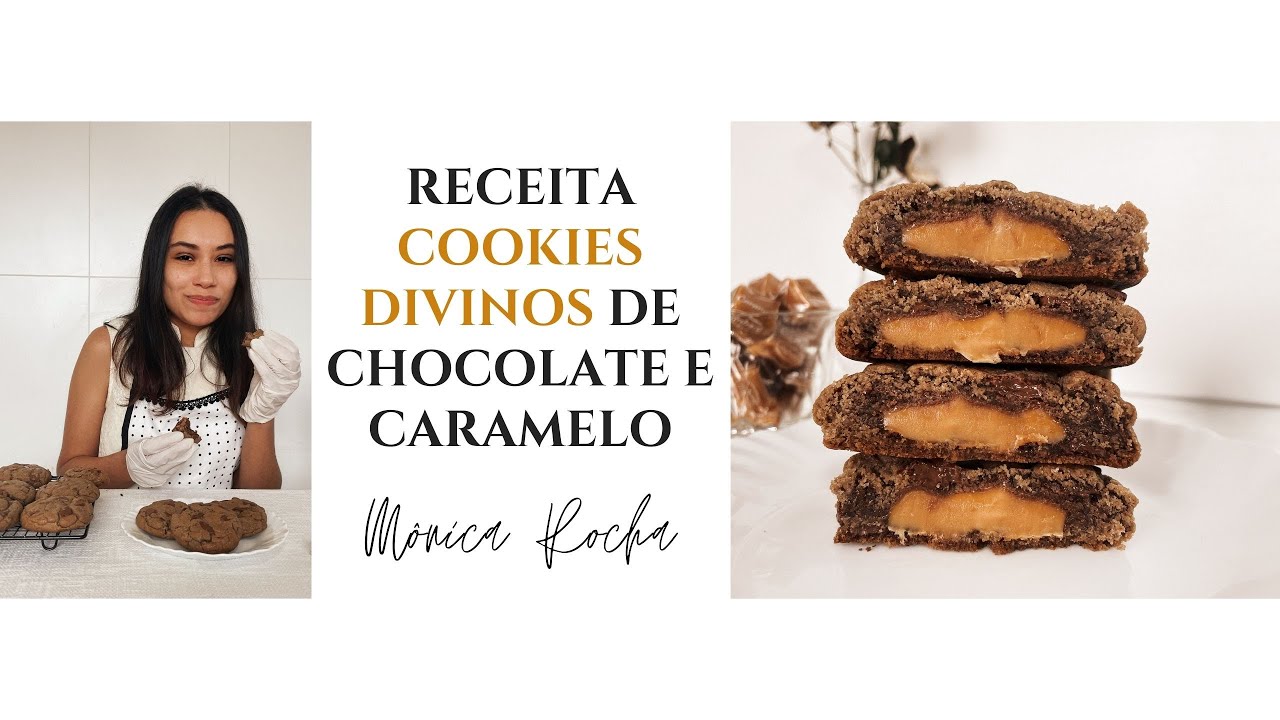 Curso de Cookies | Receita de Cookies de Chocolate recheados com Caramelo | Mônica Rocha