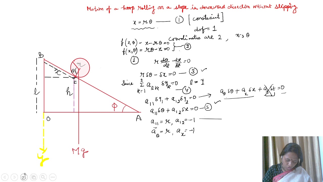 L-29 Mechanics (Lagrange's Multiplier Method for Non holonomic Systems Continued)