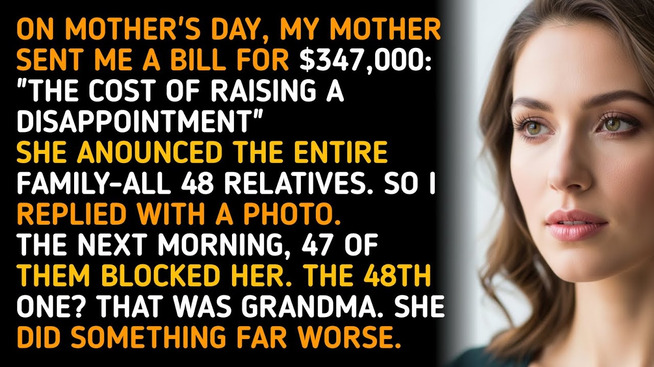 ON MOTHER'S DAY, MY MOTHER SENT ME A BILL FOR $347,000: 