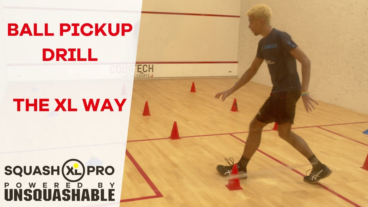 SQUASH AGILITY 4K | BALL PICKUP DRILL