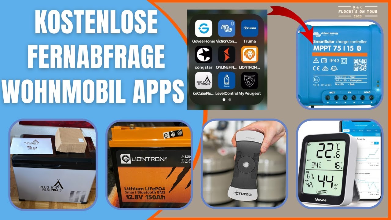 Wohnmobil oder Wohnwagen Apps kostenlos von überall aus abrufen und steuern.
