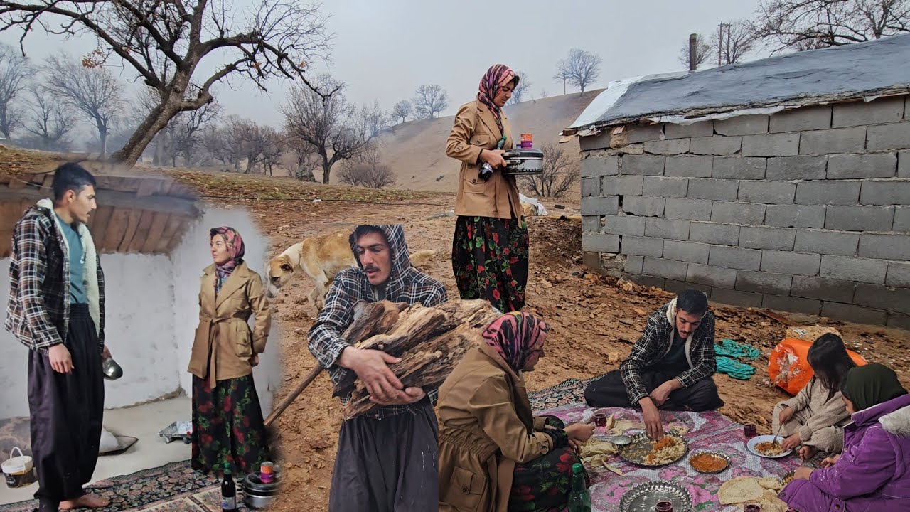 Rajab's intimacy with Hakimeh and the girls in the mountain hut and painting the house