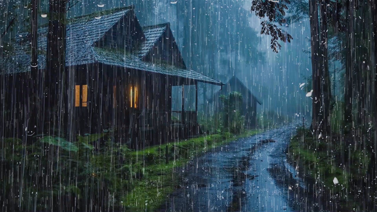 Rain Sounds for Sleeping – Calm Stress with Heavy Rain and Gentle Thunder Sounds