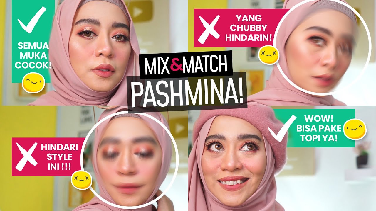 A To Z CARA BERHIJAB PASHMINA SESUAI DENGAN BENTUK WAJAH! TIPS MUKA BULAT JADI TIRUS!