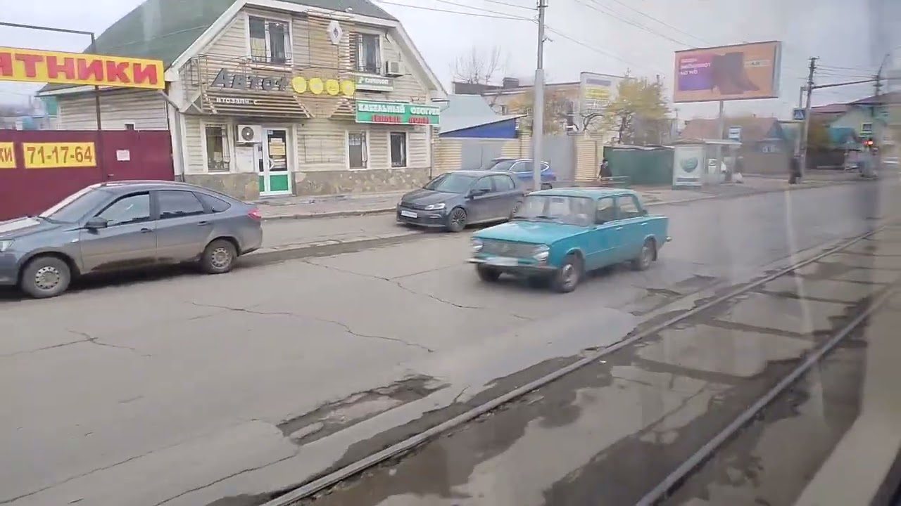 🚈Трамвай 71-619КТ на перегоне «Улица Жуковского» — «Московская улица».