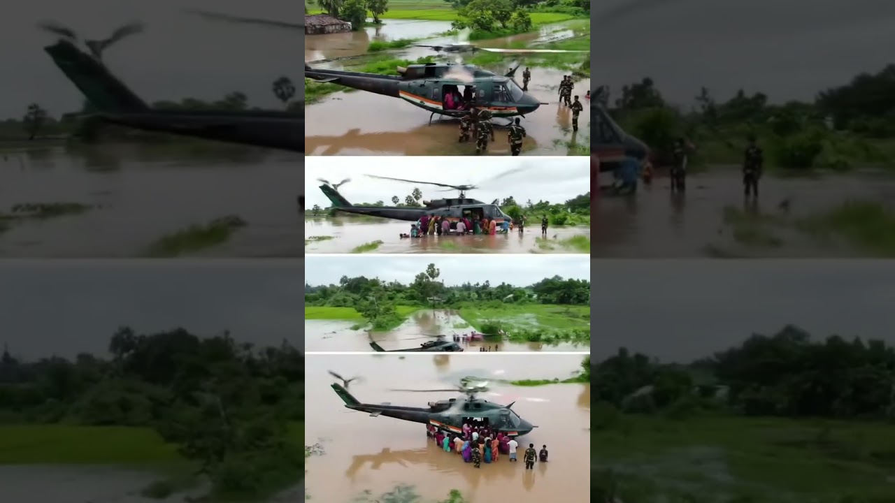 💪🇮🇳Indian Army Rescues Flood-Hit Villagers 🚁🌊 | Real Heroes in Action! #jaihind